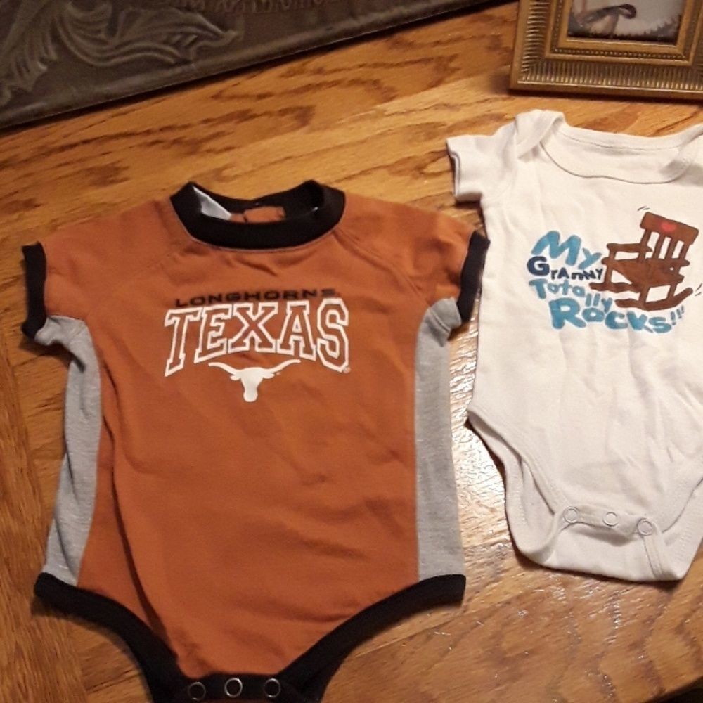 8 for $20 2 boys 6-9 months onesies Texas Longhorns